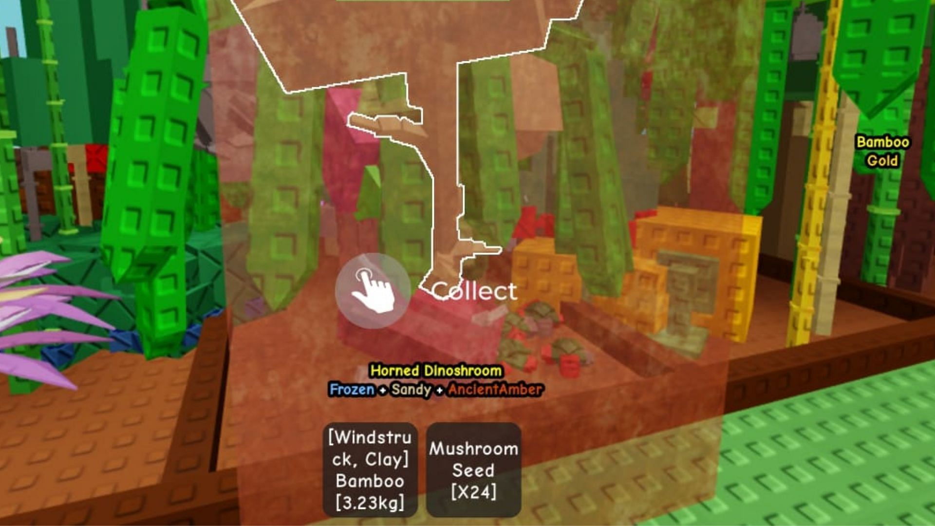 Ancient Amber on a Horned Dinoshroom (Image via Roblox)